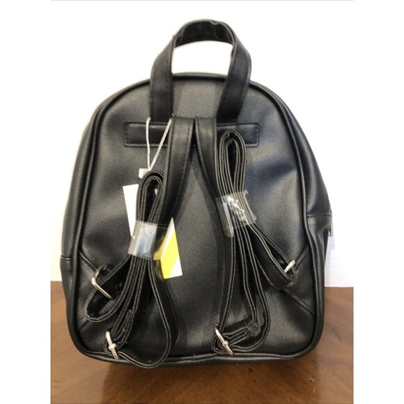 Christian Lacroix Backpack Black Pine Caviar Faux Leather 9” x 10” x 4” - Picture 2 of 7